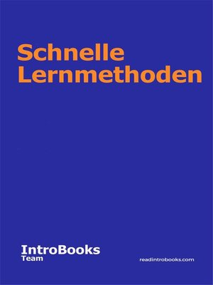 cover image of Schnelle Lernmethoden